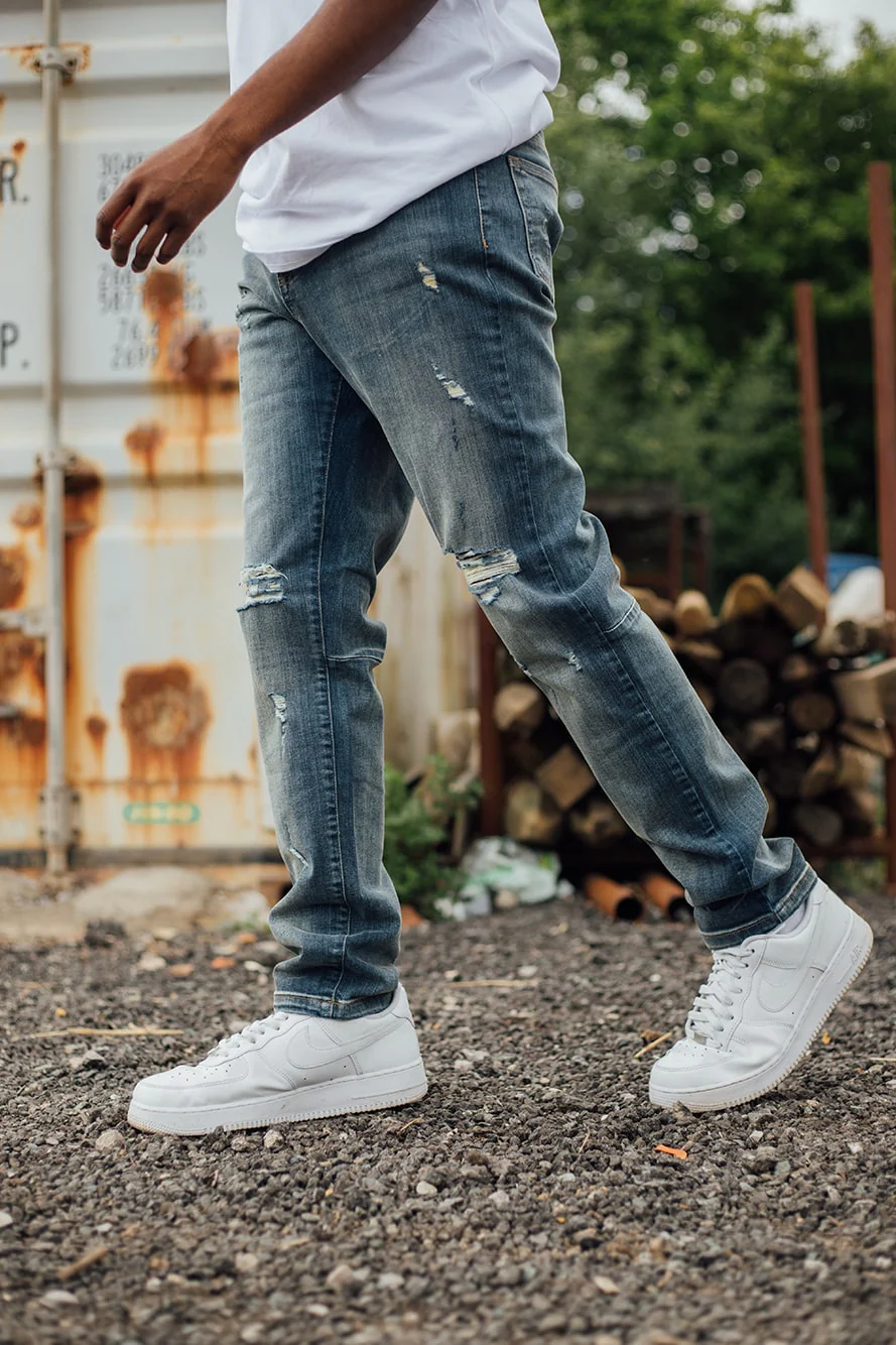 Blue Washed Slim Fit Jeans